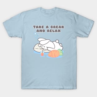 Relax and Unwind: Adorable Bunny Break Time! T-Shirt